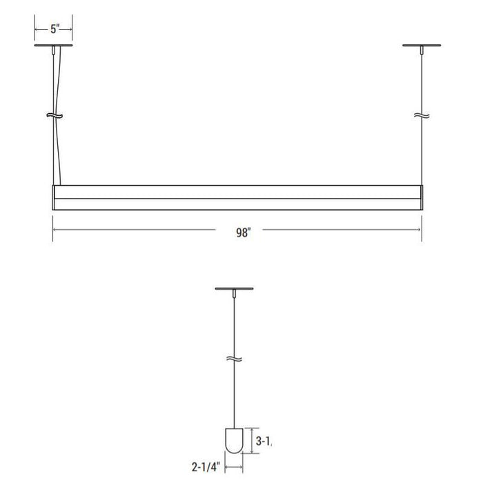 Oracle 8-SLEEK-R 8-ft Architectural LED Suspended Linear – Direct, 10000 Lumens