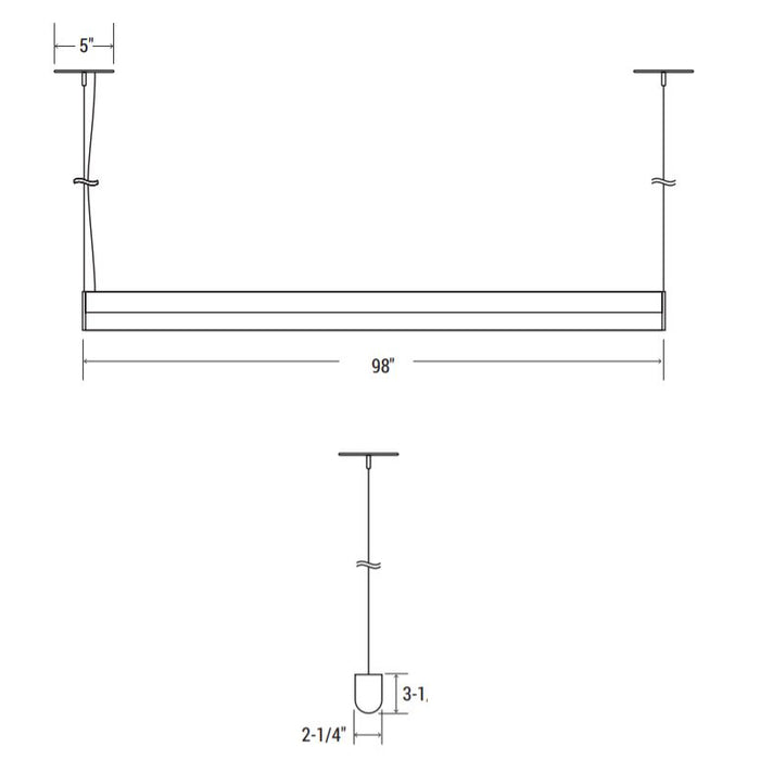 Oracle 8-SLEEK-R 8-ft Architectural LED Suspended Linear – Direct, 6000 Lumens