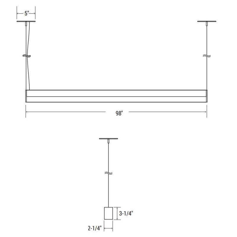 Oracle 8-SLEEK-S 8-ft Architectural LED Suspended Linear – Direct, 8000 Lumens