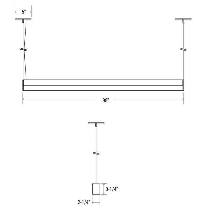 Oracle 8-SLEEK-S 8-ft Architectural LED Suspended Linear – Direct, 6000 Lumens