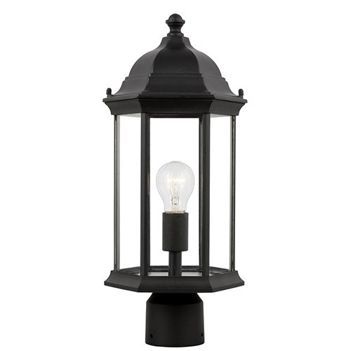 8238601 Sevier 1-lt 18" Tall Outdoor Post Lantern, Clear Glass