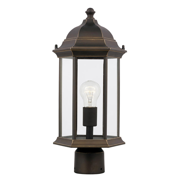 8238601 Sevier 1-lt 18" Tall Outdoor Post Lantern, Clear Glass