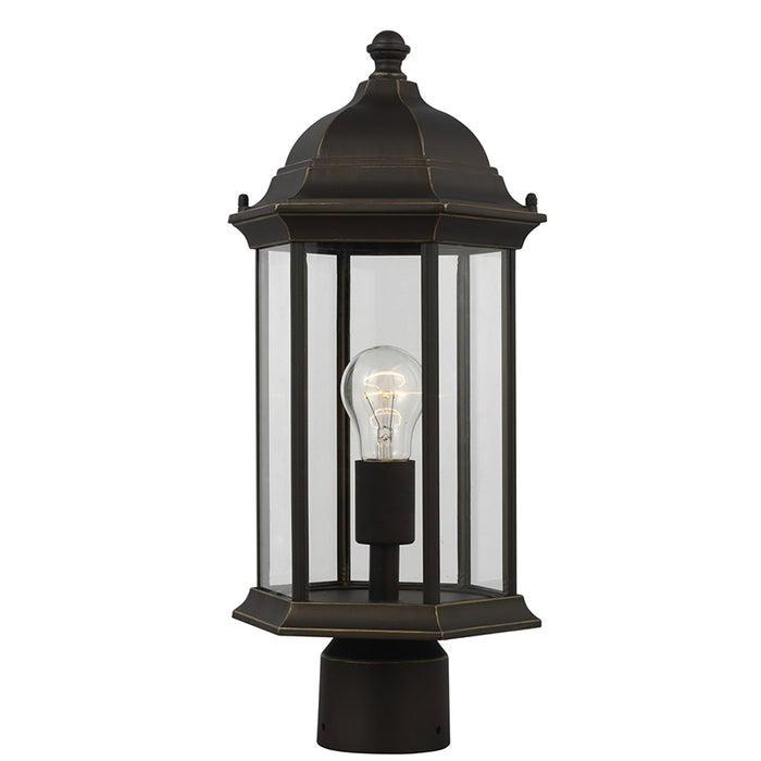 8238601 Sevier 1-lt 18" Tall Outdoor Post Lantern, Clear Glass