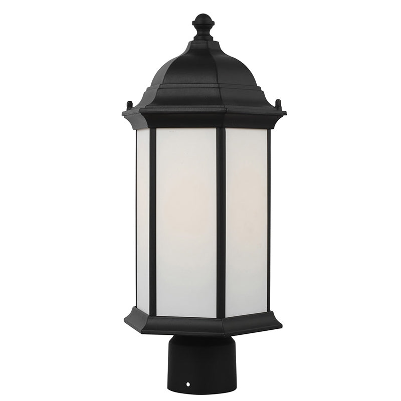 Generation 8238651 Sevier 1-lt 18" Tall Outdoor Post Lantern, Satin Etched Glass