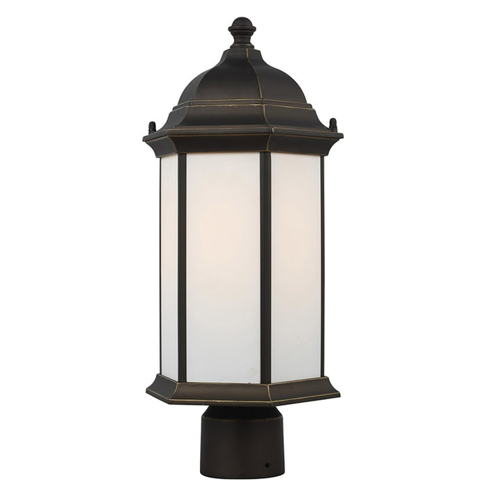 8238651 Sevier 1-lt 18" Tall Outdoor Post Lantern, Satin Etched Glass
