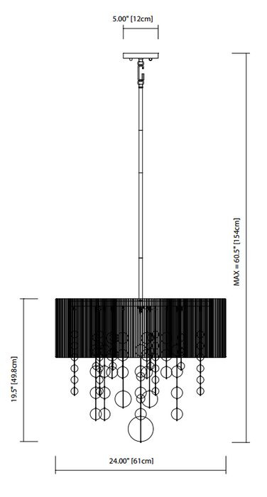 Elan 83233 Imbuia 5-lt Pendant