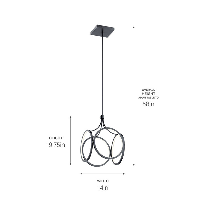 Elan 83346 Ciri 1-lt 14" LED Pendant