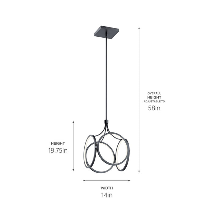 Elan 83346 Ciri 1-lt 14" LED Pendant