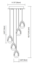 Elan 83380 Lavinia 5-lt LED Mini Pendant