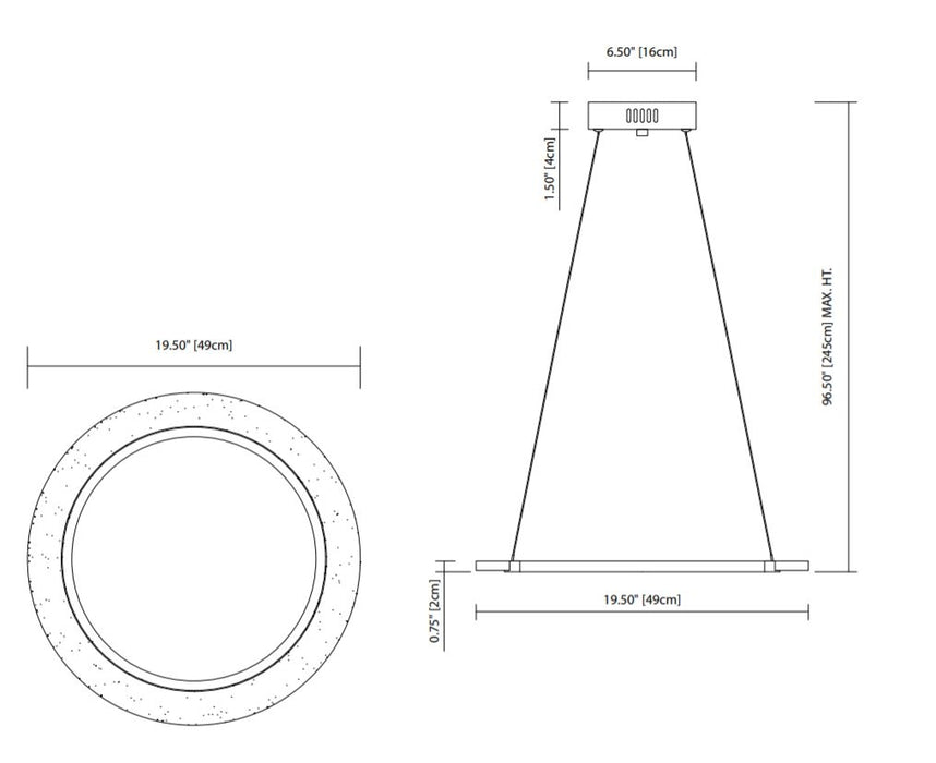 Elan 83671 Hyvo 1-lt 19" Wide LED Pendant