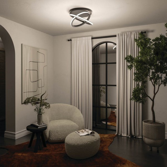 Elan 44086 Caputo 2-lt 8" LED Semi Flush