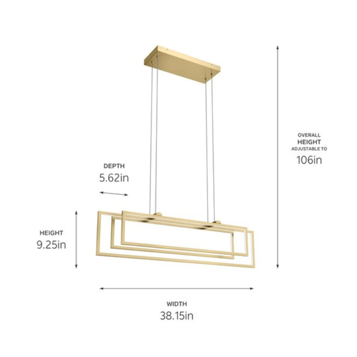 Elan 84322 Jestin 3-lt 38" LED Pendant