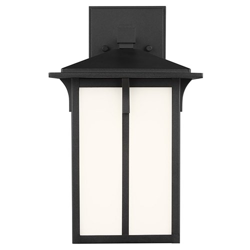 Generation 8552701 Tomek 1-lt 10" Tall Outdoor Wall Lantern - Black/white