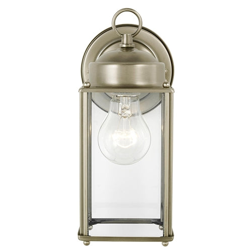 8593 New Castle 1-lt 4.5" Outdoor Wall Lantern, Clear Glass