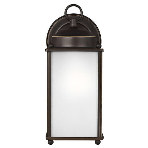 8593001 New Castle 1-lt 4.5" Outdoor Wall Lantern, Satin Etched Glass