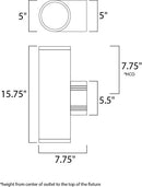 Maxim 86102 Lightray 2-lt 5" LED Outdoor Wall Sconce