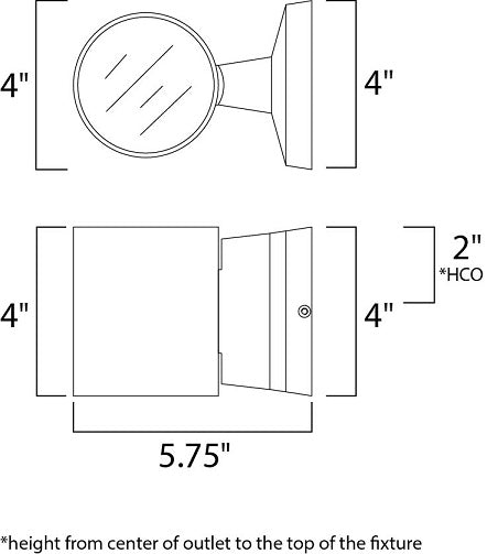 Maxim 86106 Lightray 2-lt 4" LED Outdoor Wall Sconce