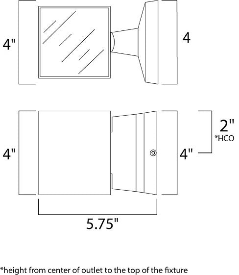 Maxim 86107 Lightray 2-lt  4" LED Outdoor Wall Sconce