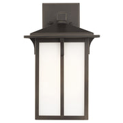 Generation 8652701 Tomek 1-lt 14" Tall Outdoor Wall Lantern - Antique Bronze/White