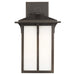 Generation 8652701 Tomek 1-lt 14" Tall Outdoor Wall Lantern - Antique Bronze/White
