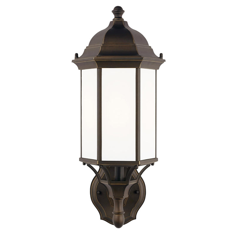 8838751 Sevier 1-lt 8" Uplight Outdoor Wall Lantern, Satin Etched Glass