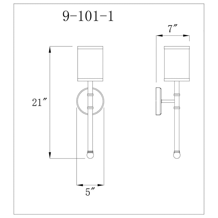 Savoy House 9-101-1 Fremont 1-lt 21" Tall Wall Sconce