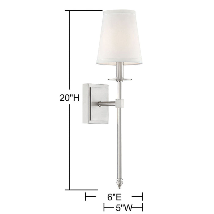 Savoy House 9-302-1 Monroe 1-lt 20" Tall Wall Sconce