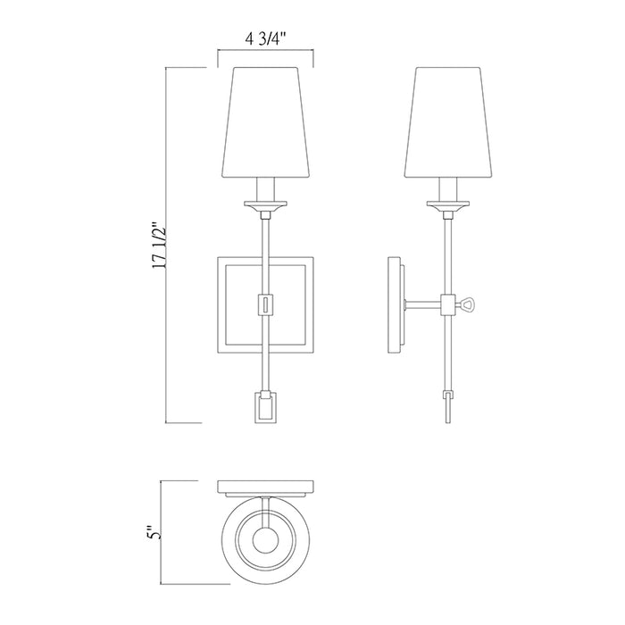 Savoy House 9-9004-1 Lorainne 1-lt 18" Tall Wall Sconce