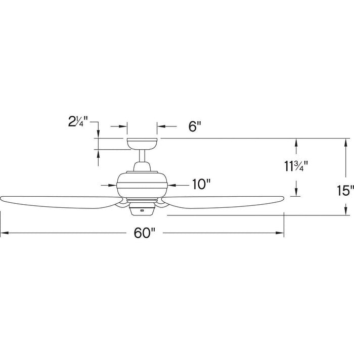 Hinkley 900260F Bimini 60" Outdoor Ceiling Fan