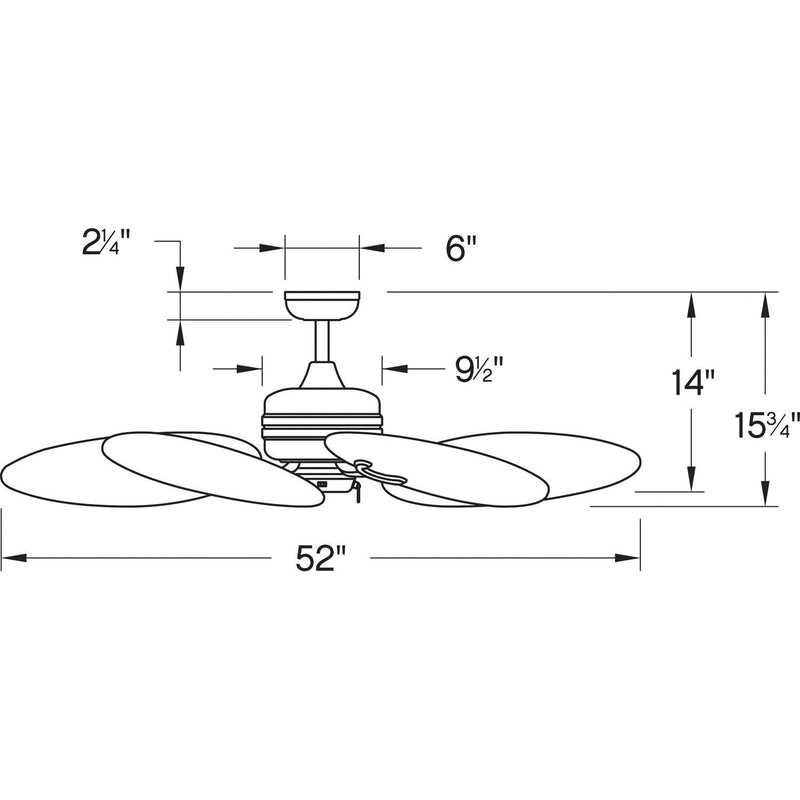 Hinkley 901952F Tropic Air 52" Outdoor Ceiling Fan