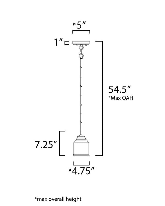 Maxim 91260 Acadia 1-lt 4.75" Pendant