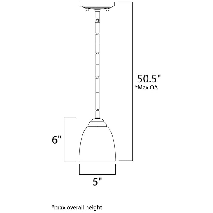 Maxim 92061 Stefan 1-lt 5" Mini Pendant