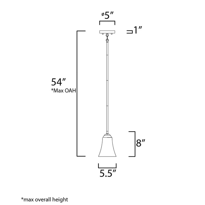 Maxim 92081 Vital 1-lt 6" Mini Pendant