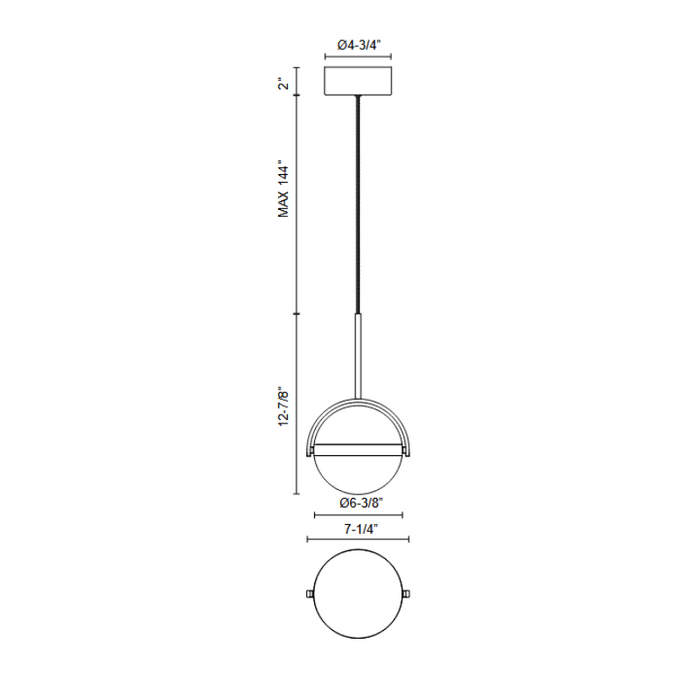 Alora PD301001 Globo 1-lt 7" LED Pendant