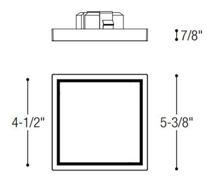 Nora NLOS-S42L 4" Surf Square Baffle LED Regressed Edge-Lit Surface Mount