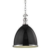 Hudson Valley 7714 Viceroy 1-lt 13" Pendant - Black/Polished Nickel