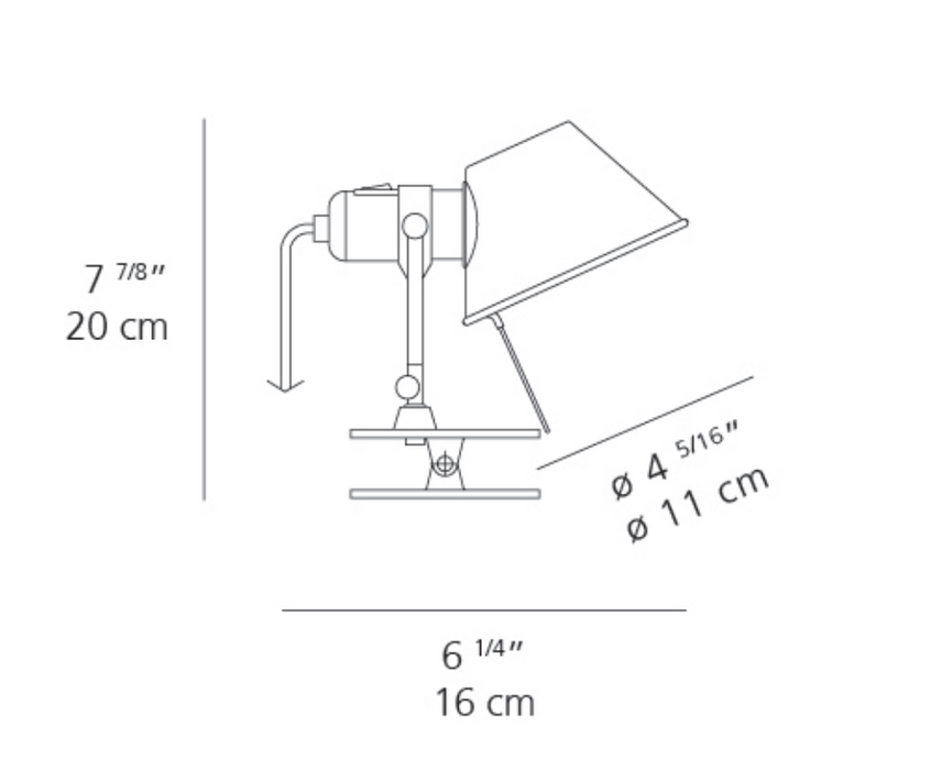 Artemide Tolomeo Clip Spot Micro LED Wall/Ceiling Light