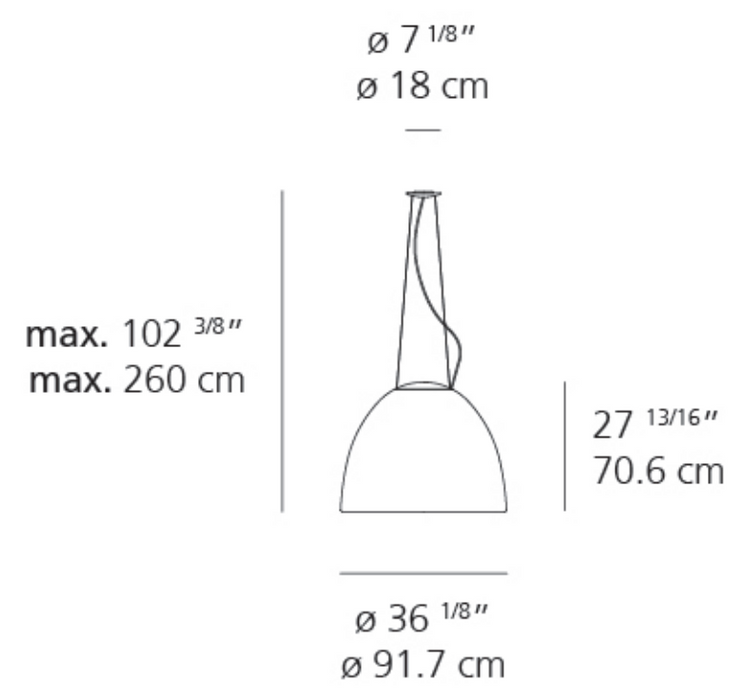 Artemide Nur 1618 LED Suspension Light