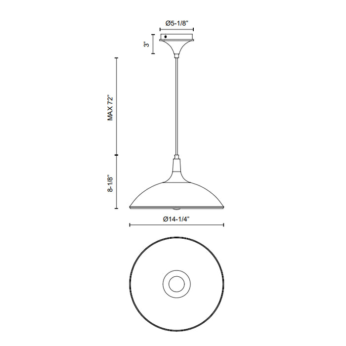 Alora Mood PD627914 Abel 1-lt 14" Pendant