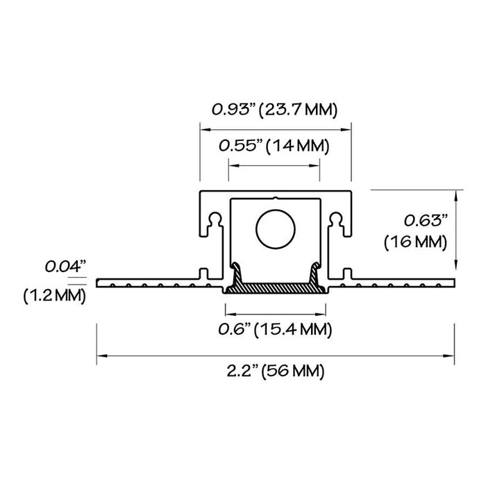 Core ALP-1300TL 0.6" Aperture Trimless LED Profile - 48 Inches