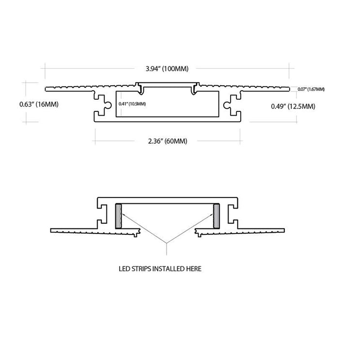 Core ALP-2100TL 1" Aperture Trimless LED Profile - 48"