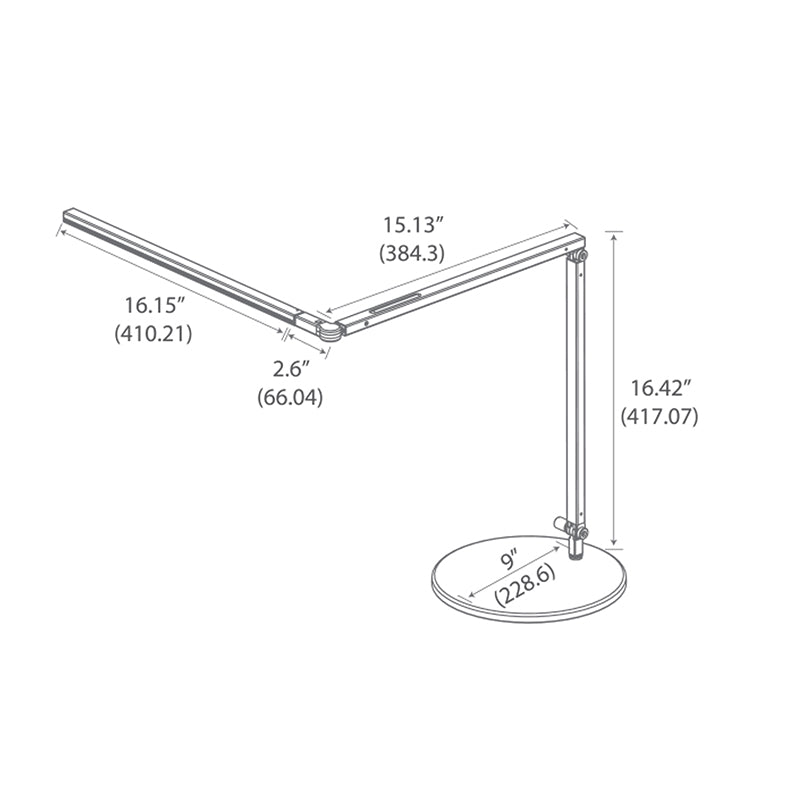 Koncept AR3000 Z-Bar LED Desk Lamp with Desk Base | AR3000-CD-MBK