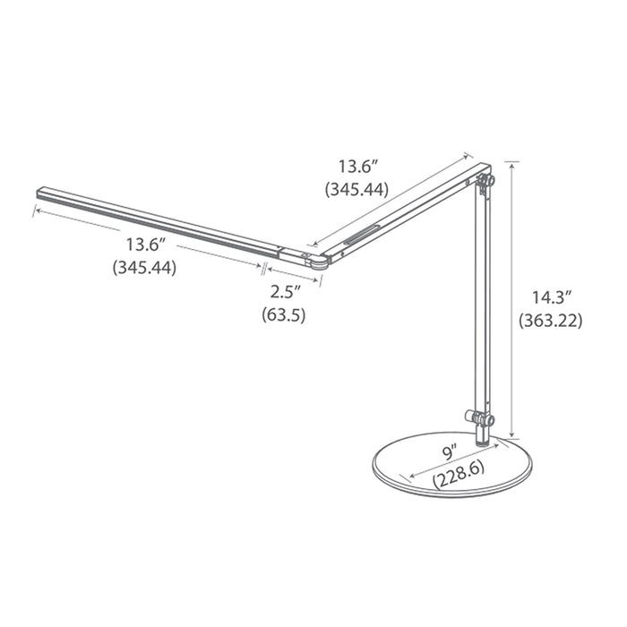 Koncept AR3200 Z-Bar Slim LED Desk Lamp with Desk Base