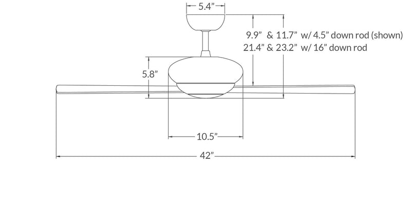 Modern Fan Altus 42" Ceiling Fan - No Light