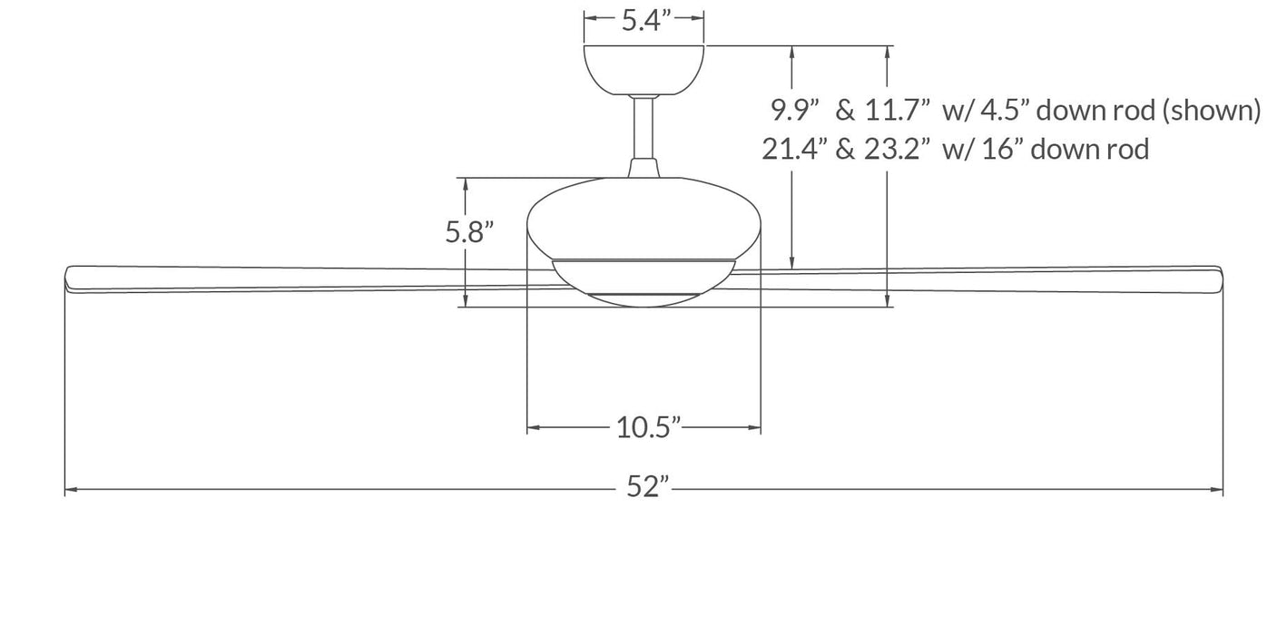 Modern Fan Altus 52" Ceiling Fan - No Light