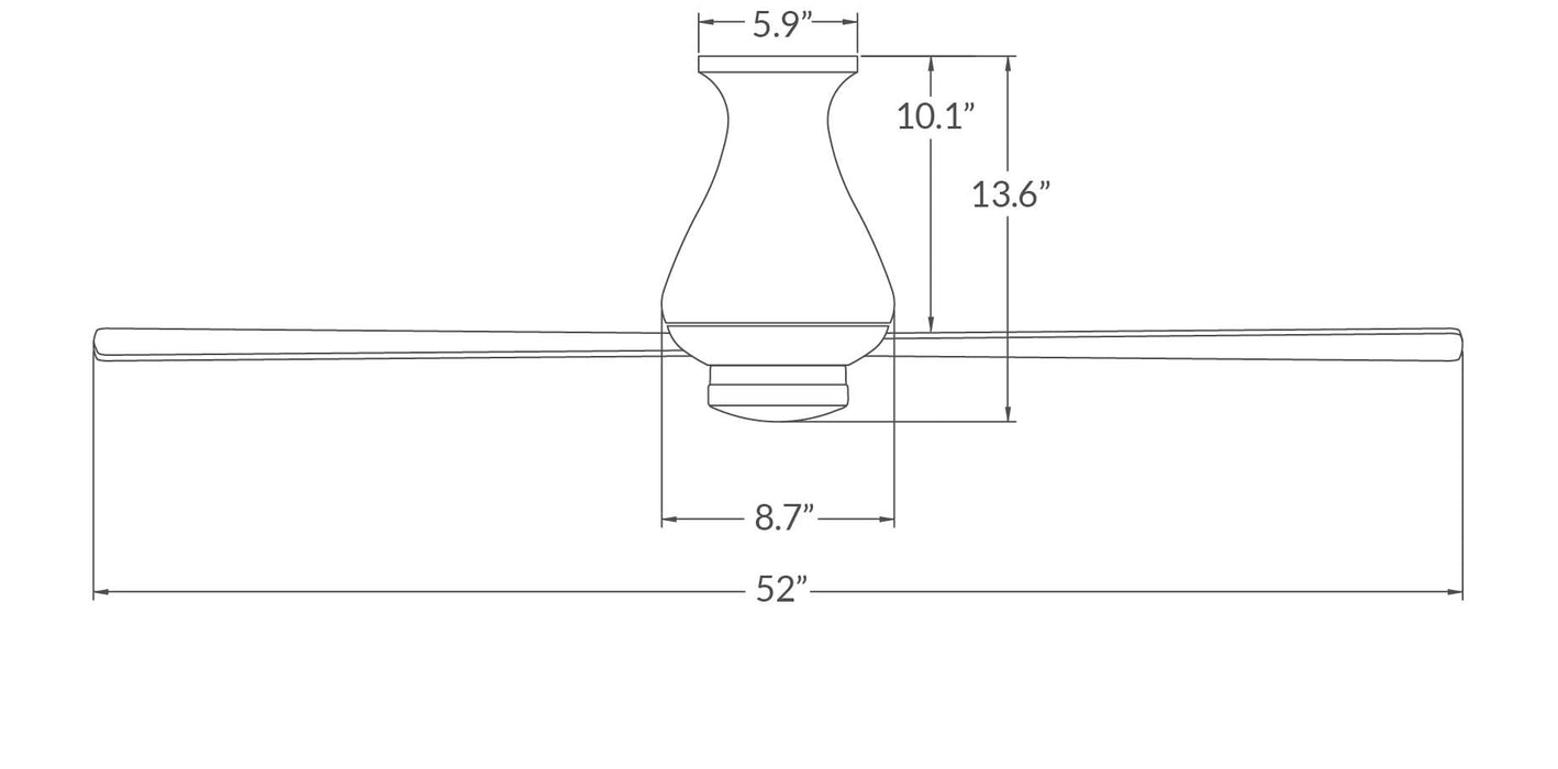 Modern Fan Altus Flush 52" Ceiling Fan with LED Light