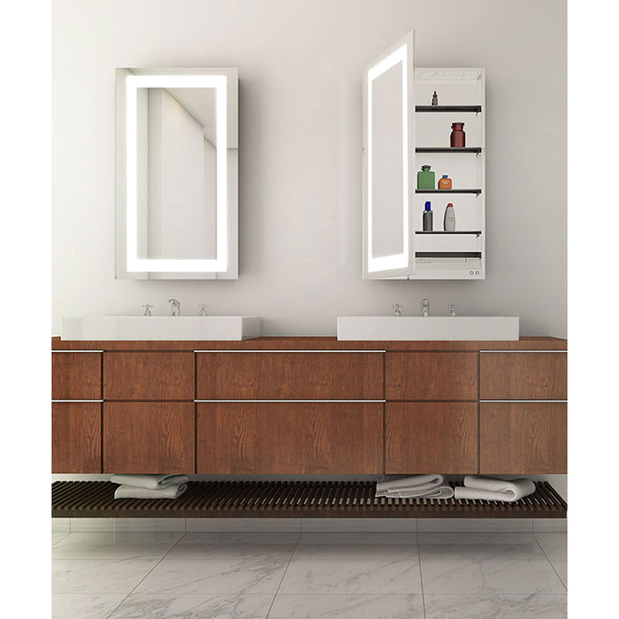 Electric Mirror AMB-2330-LT Ambiance 23" x 30" LED Illuminated Mirrored Cabinet with Left Hand Door