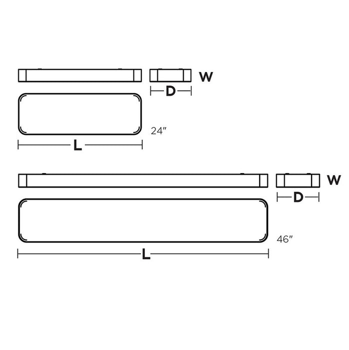 AFX BAYL4608LAJUD BAYF Series Bailey 1-lt 46" LED Flush Mount, CCT Selectable