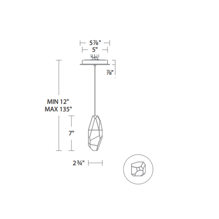 Schonbek Beyond BPD20207 Martini 1-lt 3" LED Pendant