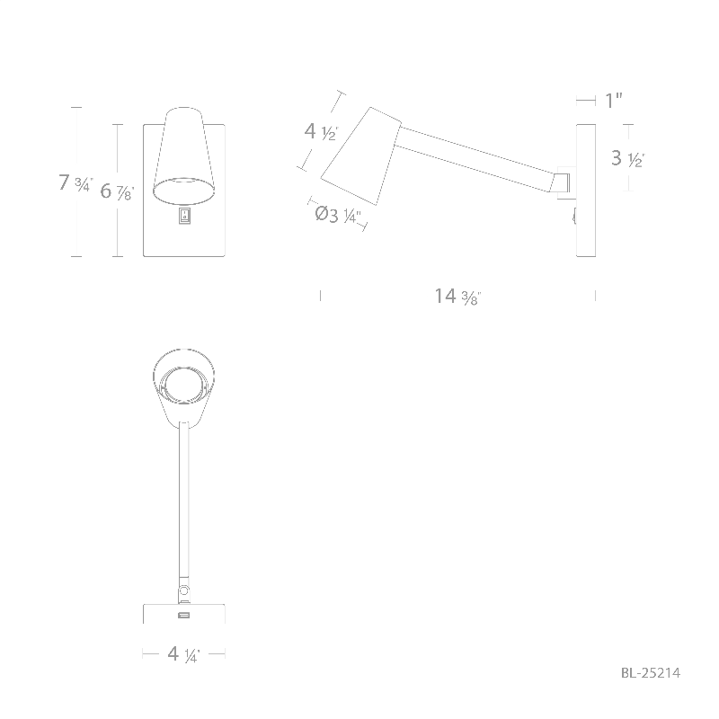 dweLED BL-25214 Grisham 1-lt 14" LED Swing Arm Light